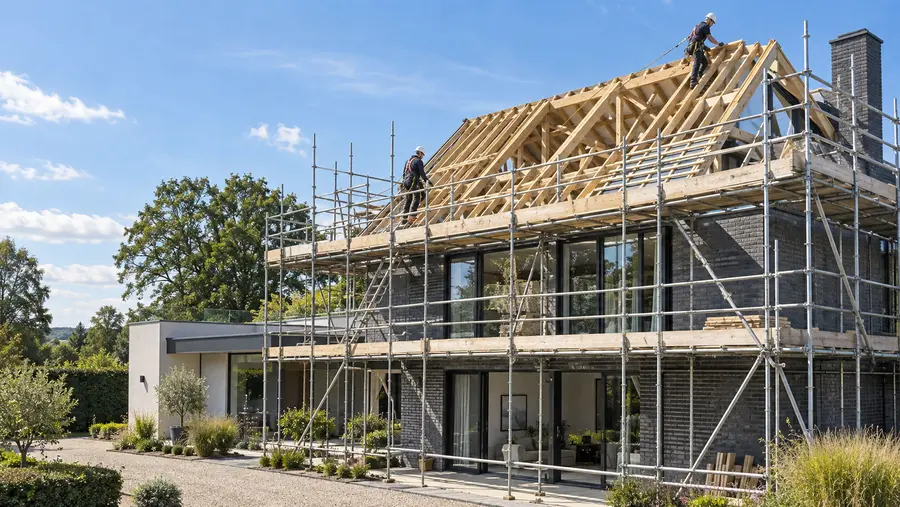 Intact Roofing team constructing a new roof structure